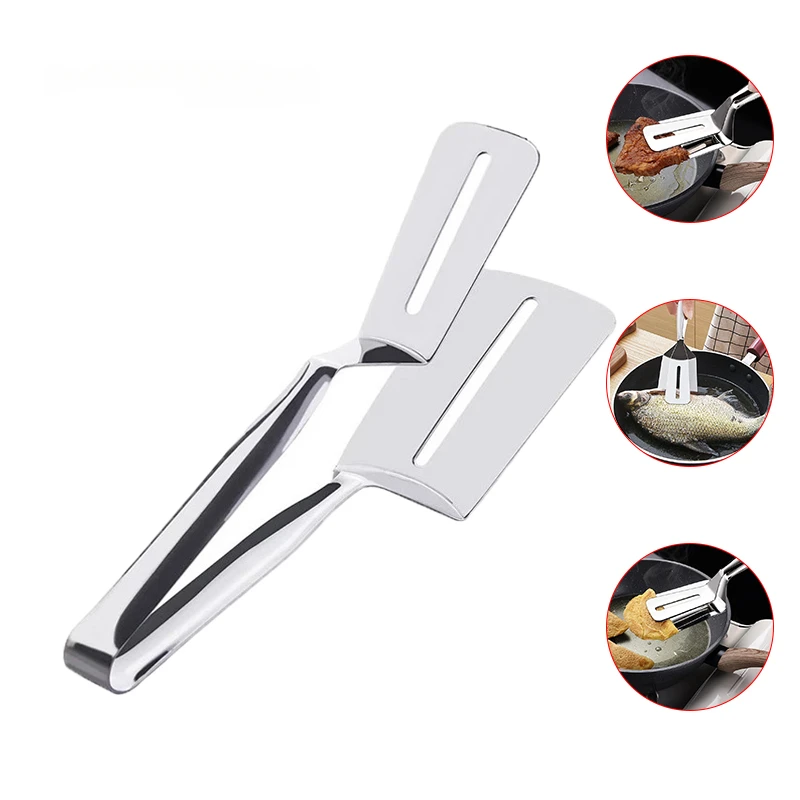 

Multifunctional Stainless Steel Frying Shovel Clip, Steak BBQ Tongs, Frying Fish Spatula, Bread Clip, Household Kitchen Tool