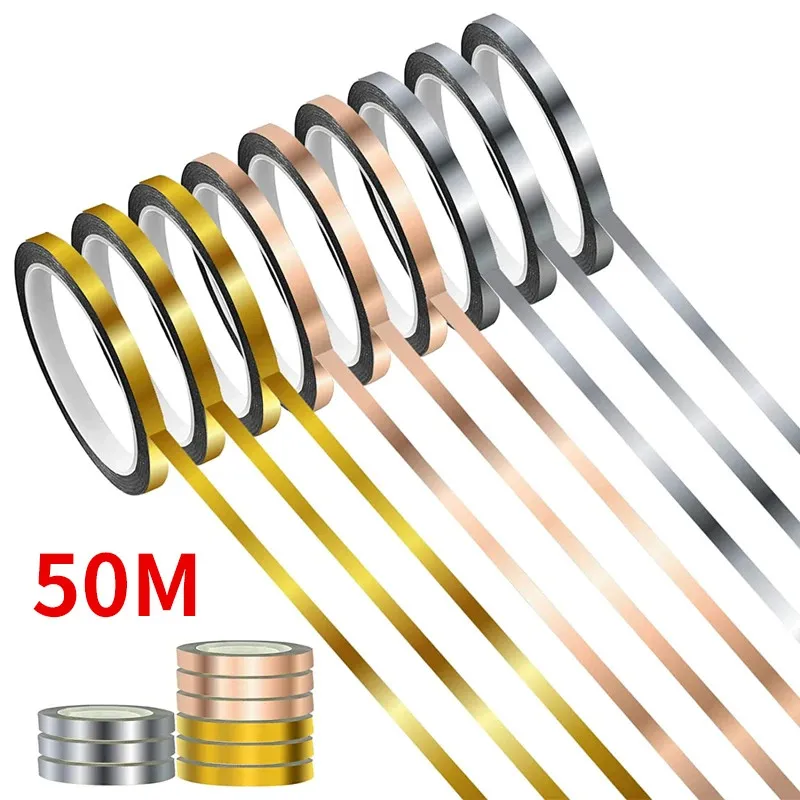 Elegant Metallic Self-Adhesive Tile Gap Sealing Strip - Waterproof Decor Sticker