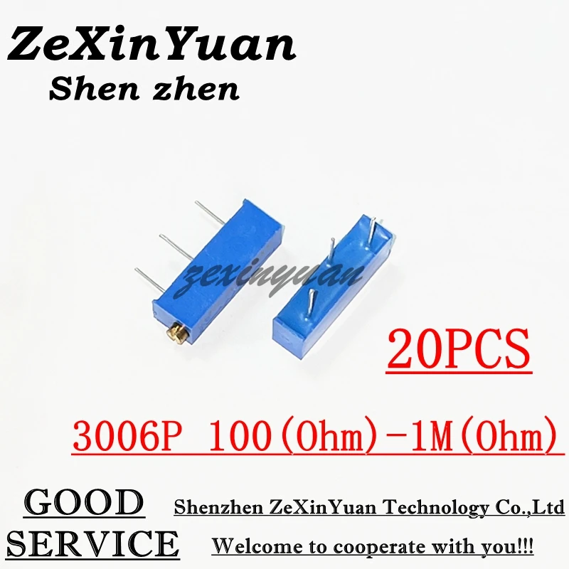 

20 шт. 3006P 501 103 204 105 потенциометр триммера 100 200 500 Ом 1 к 2 к 5 к 10 к 20 к 50 к 100 к 200 к 500 к 1 м Ом
