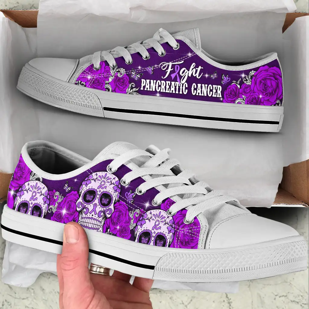 

INSTANTARTS Fight Childhood Cancer Awareness Sugar Skull Low Top Canvas Shoes Casual Outdoors Waking Man Loafers Sneakers Light