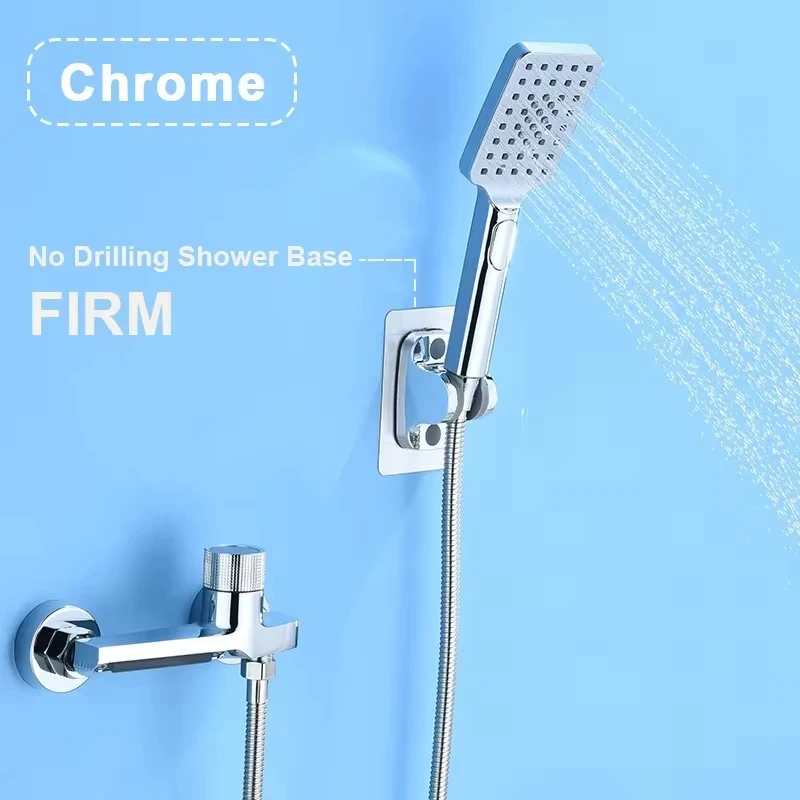 Gray Waterfall Bathtub Faucet With Hand Shower Brass Chrome Wall Mounted Bathroom Shower Mixer Tap Full Shower system Set 6