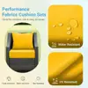 Waterproof Outdoor Cushions Set Patio Furniture Chair Memory Foam Padded Cushion Eco-friendly Garden Sofa Supportive Seat and 4