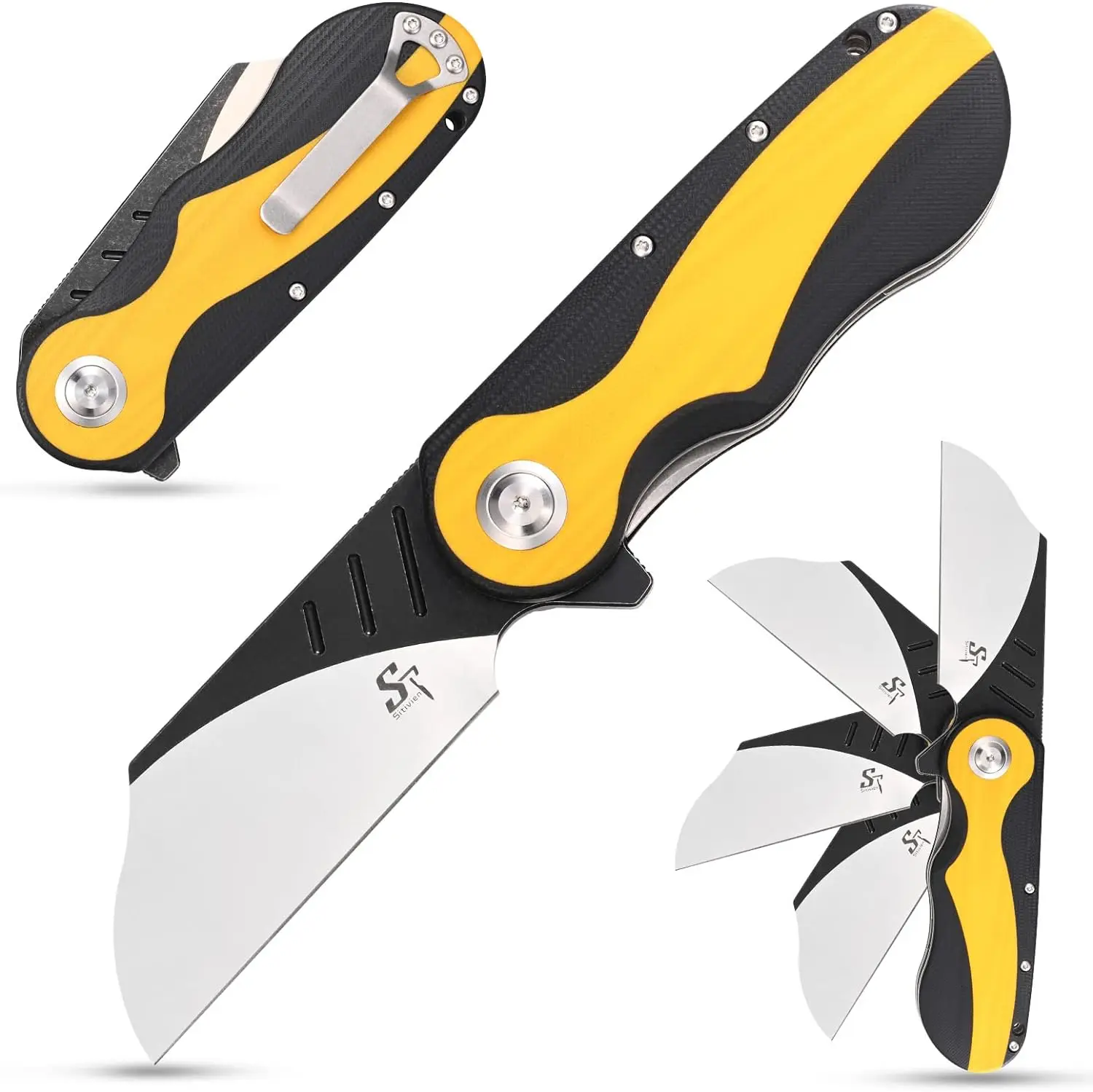

Sitivien ST138 Folding Knife 14C28N Steel Blade Micarta/ G10 Handle EDC Knife for Working Outdoor Camping Hiking Collection