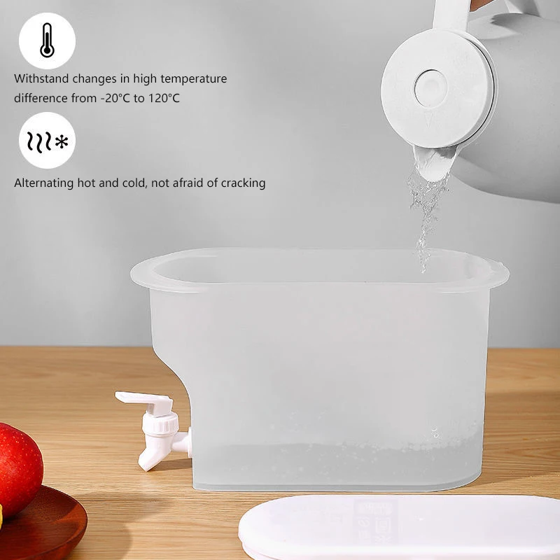 Fridge Kettle Plastic With 2 Spigots Beverage Drink Dispenser Countertop Water Container Iced Juice Dispenser