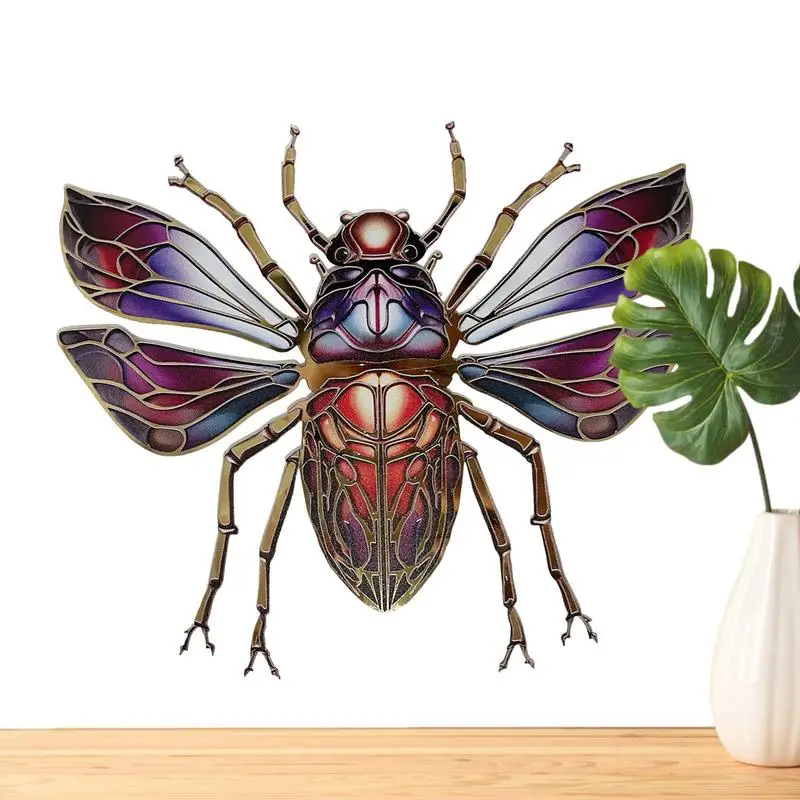 

Beetle Wall Stickers Metal Pendant Cyber Style Wall Decoration Indoor Outdoor Garden Farmhouse Hangings Ornament For Home
