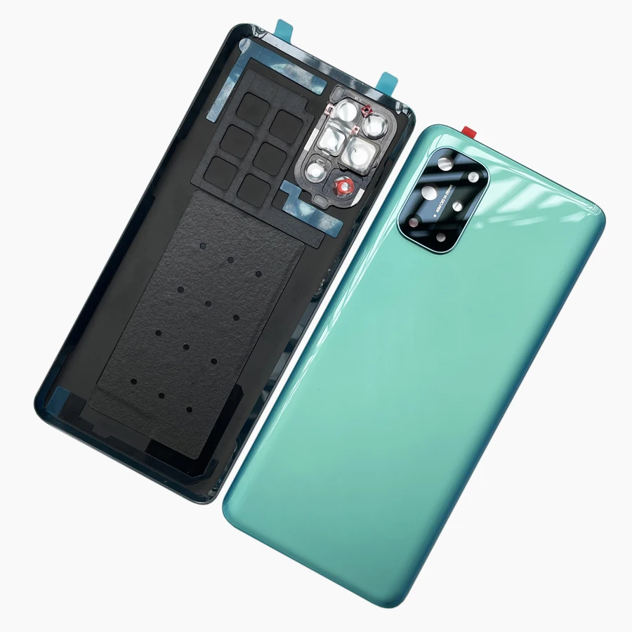 OnePlus 8 T + 5G A +++ 배터리 후면 커버 유리 후면 문짝 하우징 패널 케이스, 원 플러스 1 + 8 T 카메라 렌즈용 교체