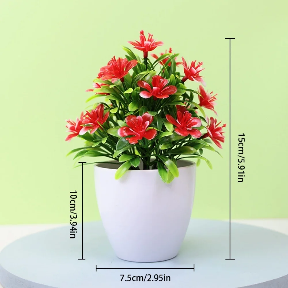 Artificial Bonsai Plant - Small Potted Flower Ornament for Home Wedding Office Decor