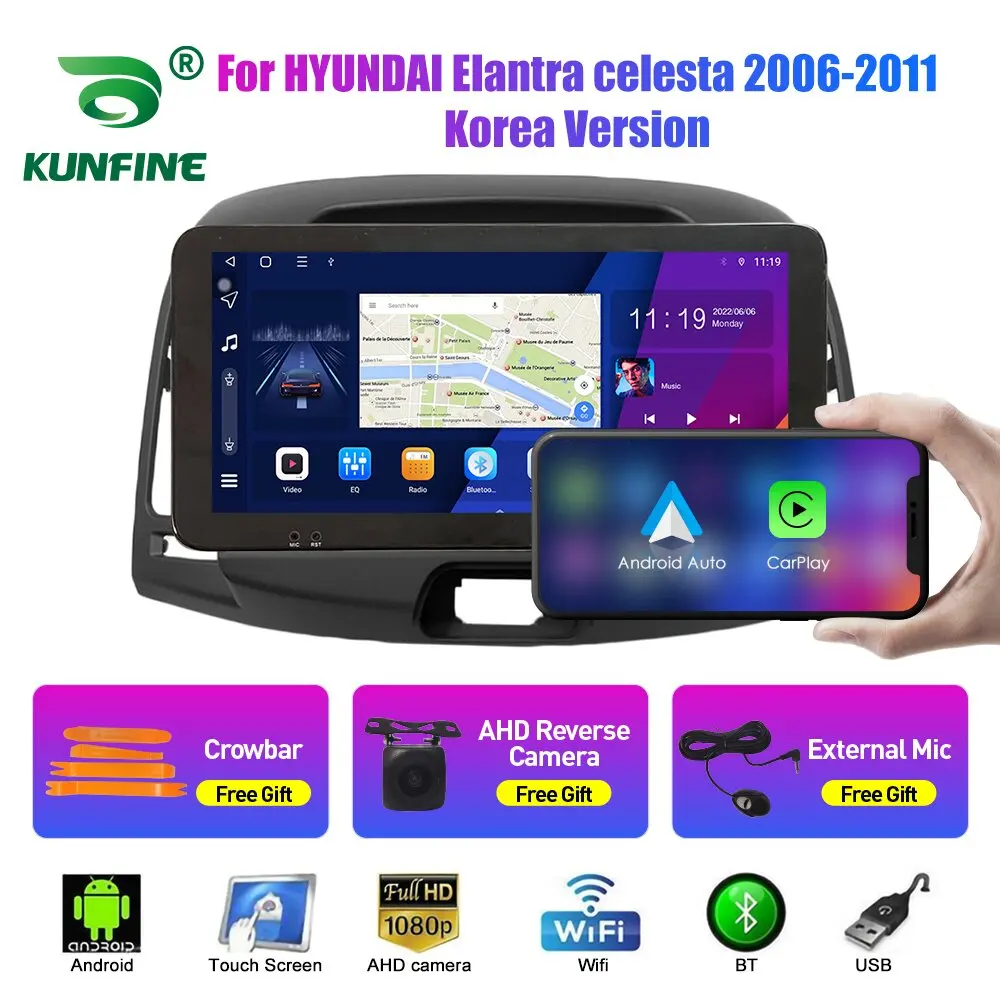 

Автомобильный радиоприемник 10,33 дюйма для HYUNDAI ELANTRA celesta 2Din Android Восьмиядерный автомобильный стерео DVD GPS-навигатор плеер QLED экран Carplay