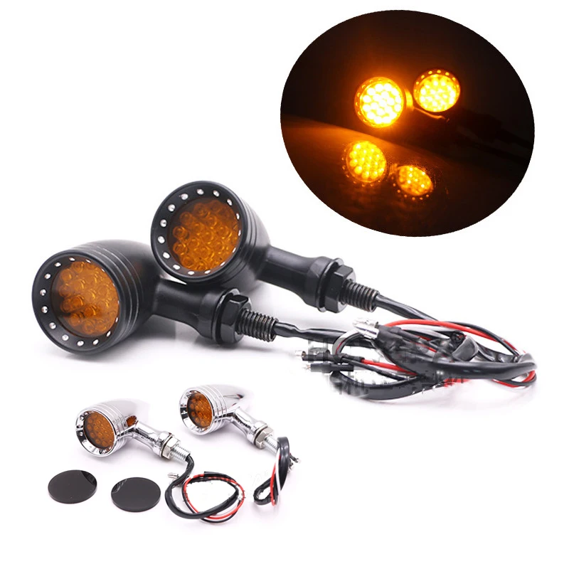 Motorcycle Blinker Turn Signal Light For Suzuki Yamaha Honda Harley Indicator Lights General Refit Retro Bullet LED Turning Lamp |