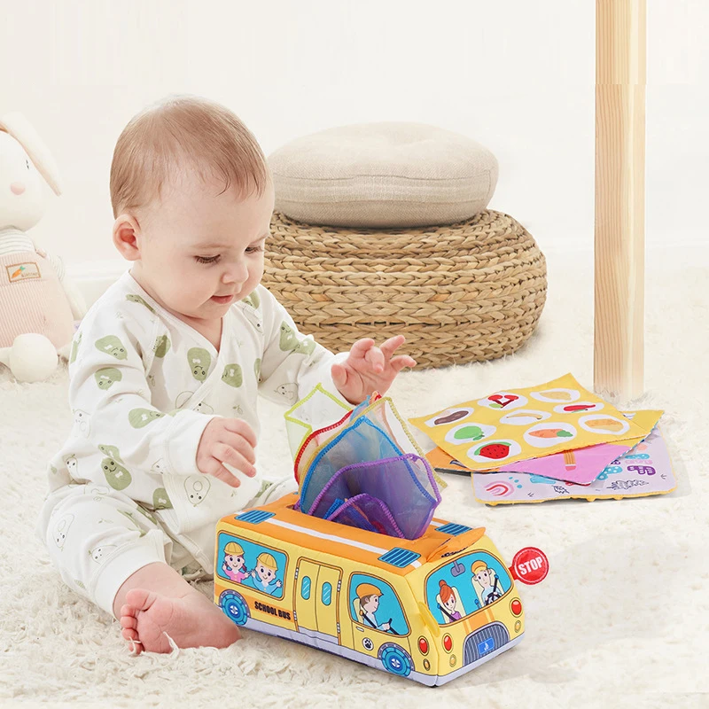 

Baby Tissue Box Toys Montessori Baby Toys 6 to 12 Months Learning Educational Sensory Toys for Boys Girls Fine Motor Skills Toys