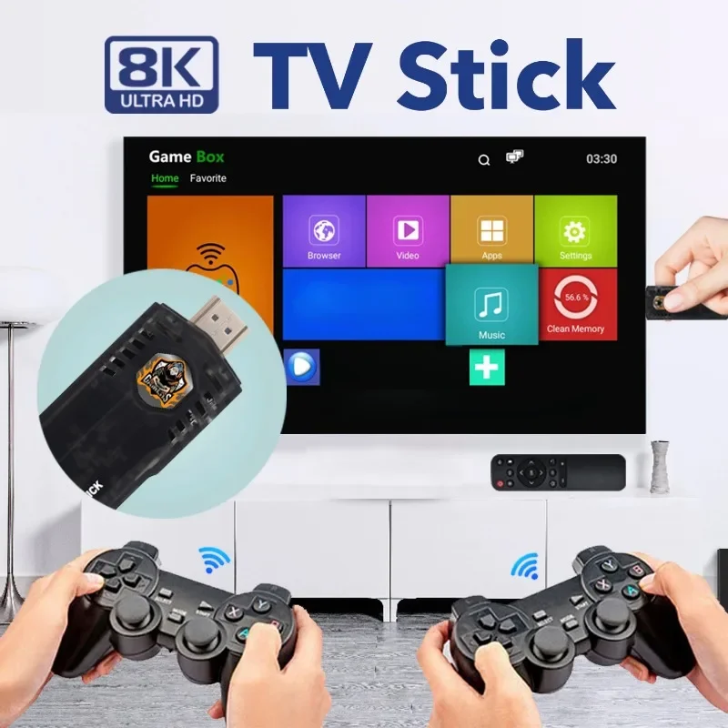 X8 Tv & Game Stick Mini Video Portatili Game Stick 10000 Giochi + Iptv Hay Retro 64 Bit Ps1 Ps2 Wireless Stick 4K Android Tv Box