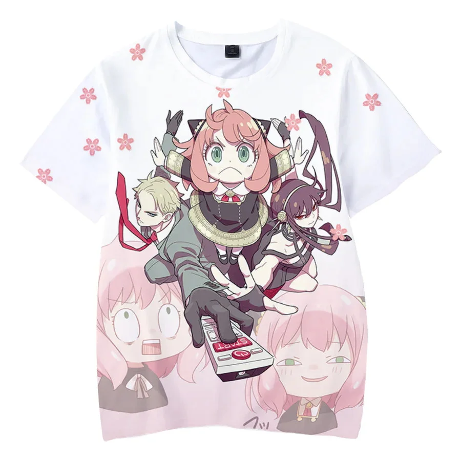 

Футболка HXSpy x Family, забавная футболка с 3D принтом в стиле аниме, летняя футболка с коротким рукавом, топы в стиле хип-хоп, повседневные рубашки, уличная одежда