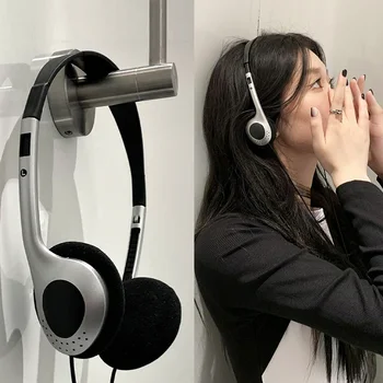 Cuffie per personalità INS Cuffie nostaliche retrò MP3 Cuffie stile moda nere sopra l'orecchio Puntelli per foto CD Auricolari cablati Suppl