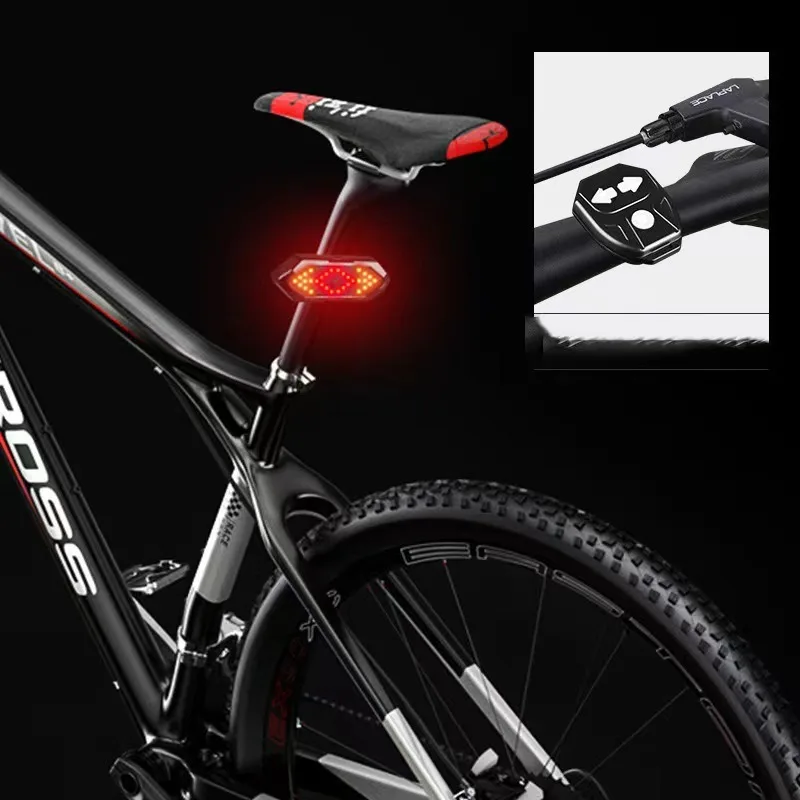 Bike Turn Signal Rear Light Wireless LED USB Rechargeable Tail Lamp Remote Control Warning Light for Bicycle Safety Accessories - 3