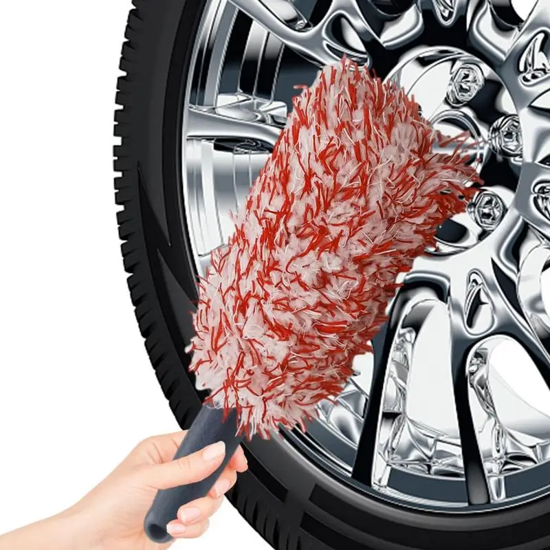 Car Wheel Brush Long Handle Auto Rims Cleaning Scrub Brushes Soft Plush Tire Scrubber Car Hubs Detailing Brush Car Maintenance