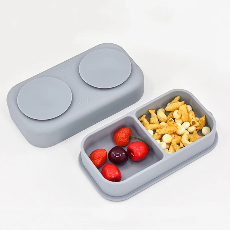 

Baby Dish Baby Bowls Plates and Spoons Set Dishes Silicone Feeding Bowl Non-Slip Babies Tableware with Double Suction Cups