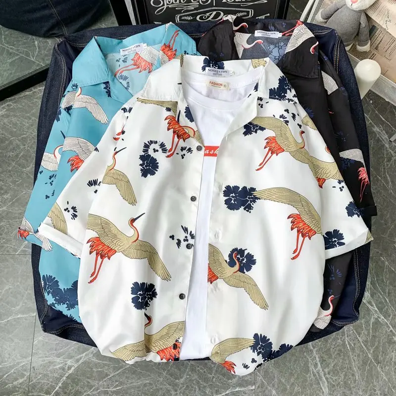 Men Hawaiian Casual Shirt Summer
