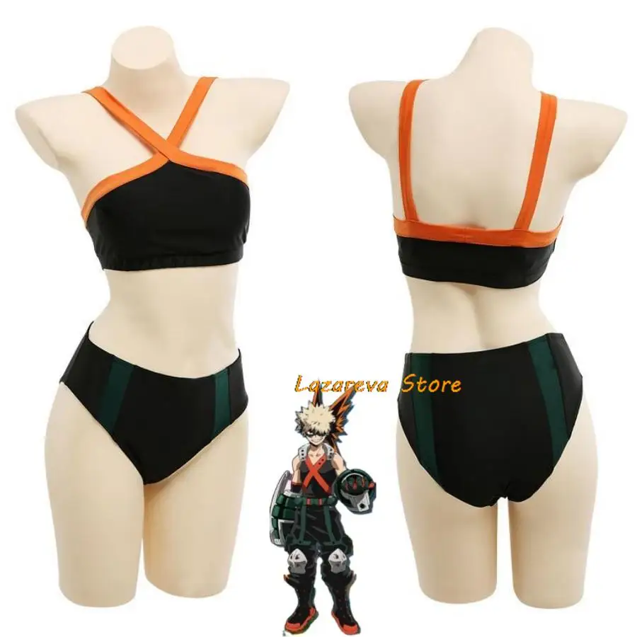 

Anime My Hero Academia Bakugou Katsuki Cosplay Costume Summer Swimsuit Adult Woman Sexy Bikini Sandy Beach Party Carnival Suit