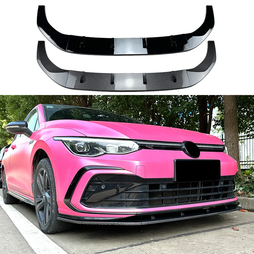 

Car Front Bumper Front Lip Front Shovel Exterior Modification For Volkswagen Golf 8 MK8 GTI R Line Gloss Black Carbon Look