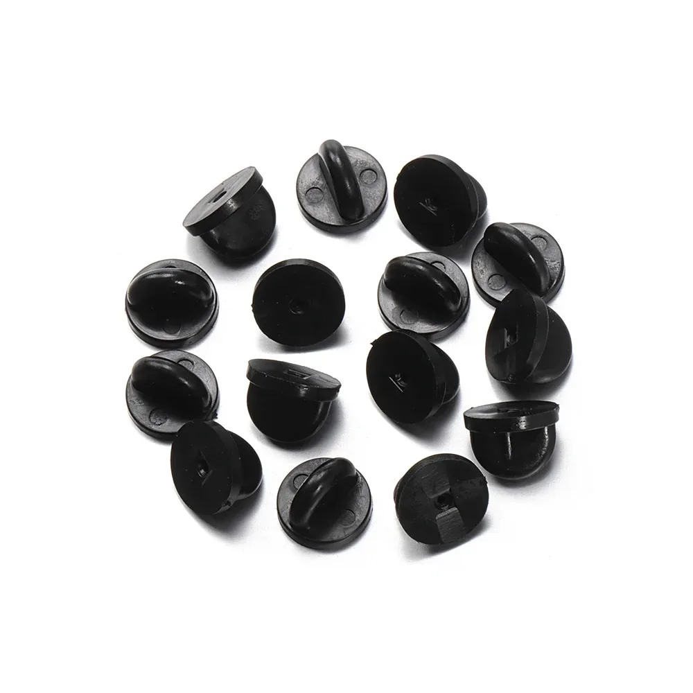 Rubber Brooch Pin Back Squeeze Badge Holders Butterfly Clasp 20-50pcs