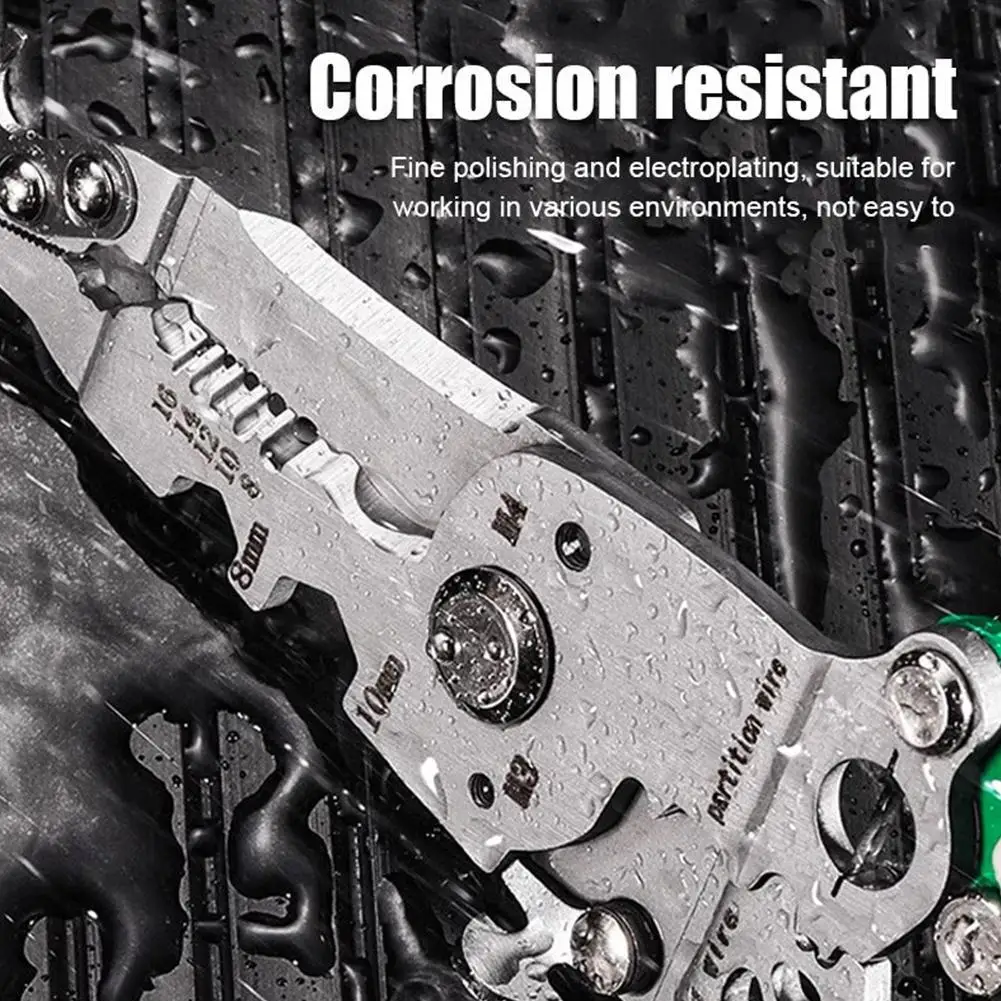 18 in 1 Foldable Wire Stripper Multifunctional Wire Stripper Crimper Cable Cutter Pliers Stainless Steel Wire Stripper Tool 2
