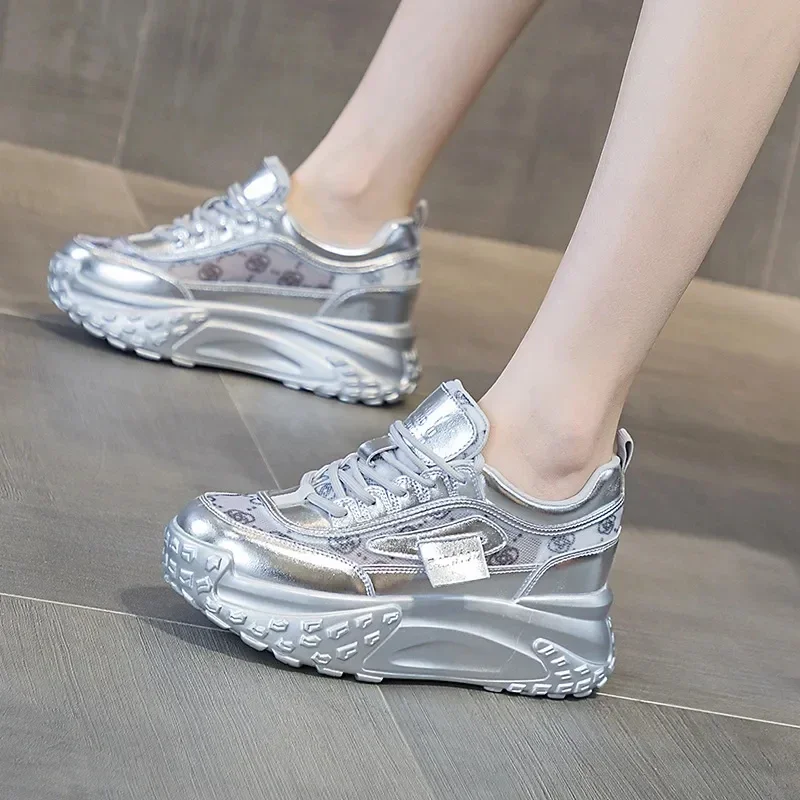国内で当店のみ FY SPR - Chunky Platform Silver Shoes Amazon.com: ZFBBD Women's Chunky Sneakers Dad Shoes for