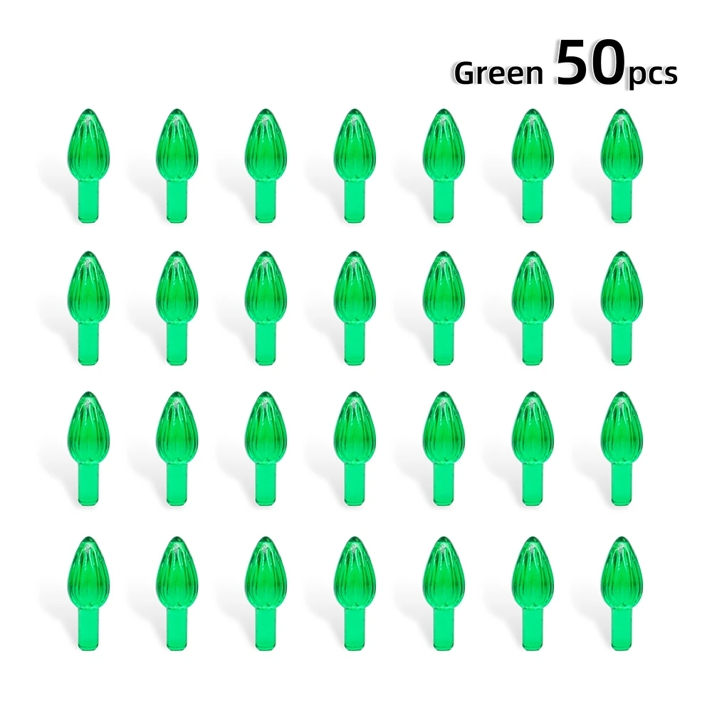 210-Piece Ceramic Christmas Tree Light Replacement Kit - Multicolor Bulbs & 6 Star Toppers-1027798
