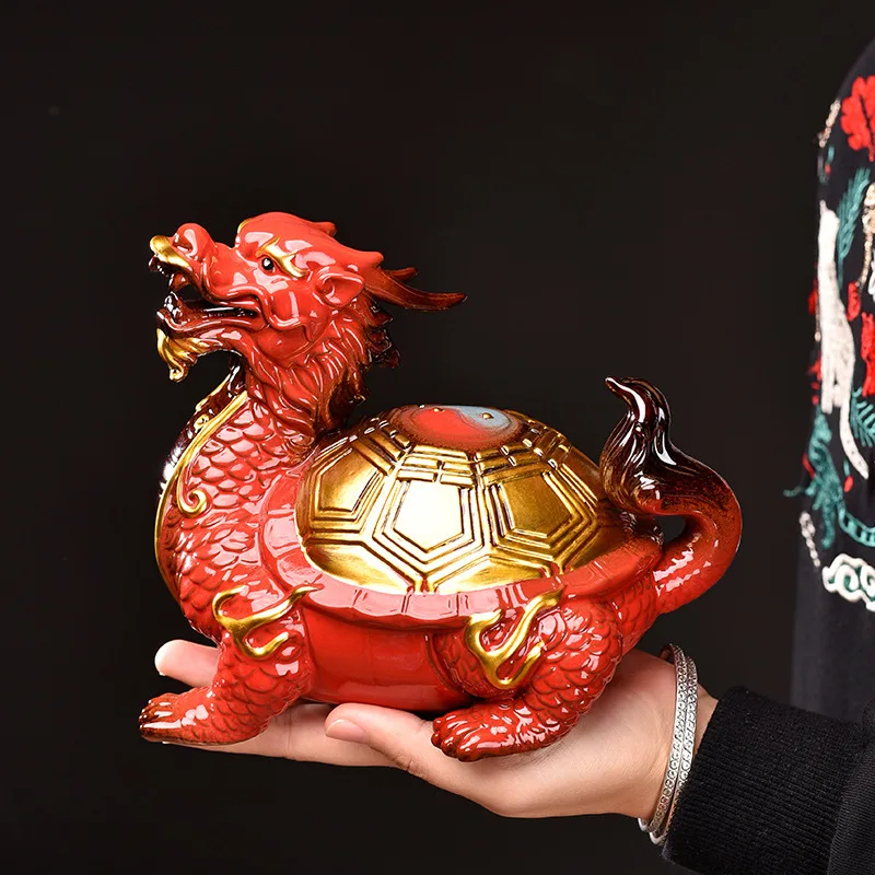 Creative Ceramic Turtle Ornament Boutique Bagua Dragon Turtle Home Furnishing Living Room Store Decoration Office Opening Gifts