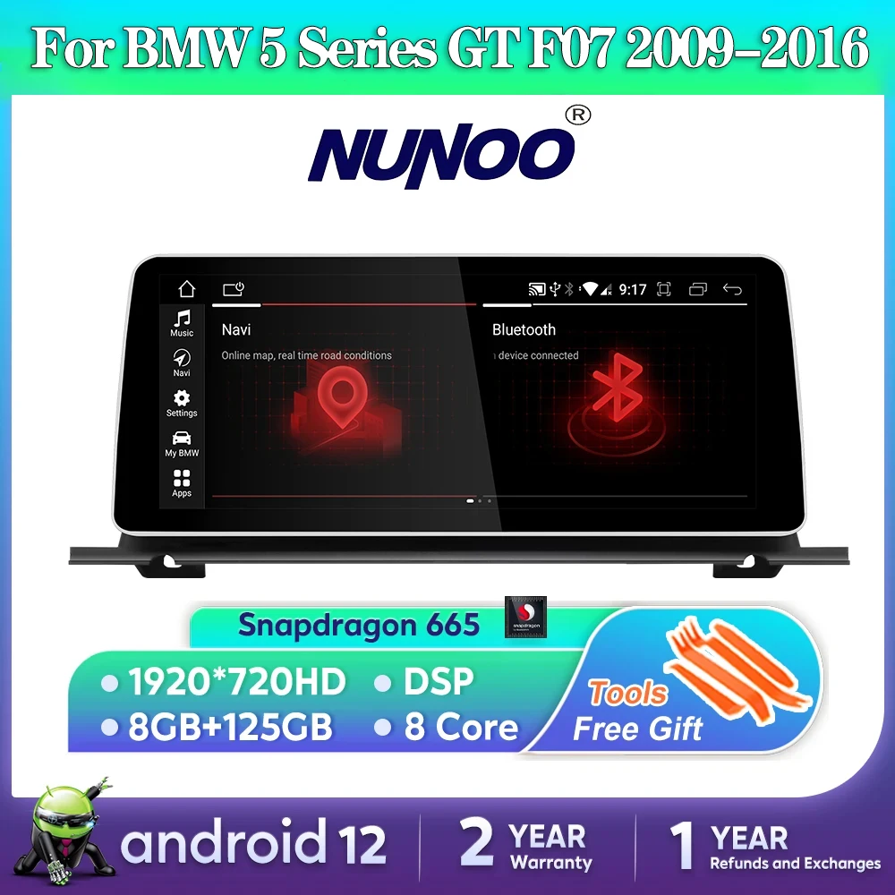 

Android 12 Беспроводной CarPlay для BMW 5 серии GT F07 2009-2016 мультимедийный плеер Автомобильный Радио экран GPS стерео DSP 4G WiFi Netlifx