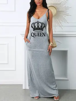 Donna estate regina lettera stampata Slim Fit scollo a v vestito Sexy Puff corto abbigliamento donna Sexy vacanza abiti femminili 1