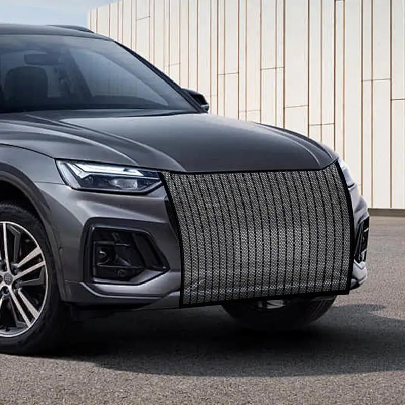 Car Front Protection Mesh Car Hood Grill Engine Bumper Net Washable Prevent Stones Dirt and Leaves Dustproof Front Grill Net for
