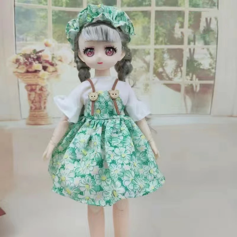 BJD Girl Dolls 30cm Kawaii 6 Points Joint Movable Dolls With Fashion Clothes Soft Hair Dress Up Girl Toys Birthday Gift Doll New