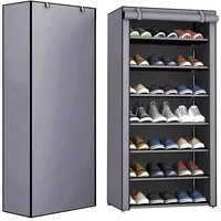 6-10 Tier Multi-Layer Shoe Cabinet with Dust-Proof Rolling Shutter Door, Easy to Assemble, Space-Saving Home Storage Cabinet, Suitable for Entryways, Hallways, Bedrooms, Living Rooms, Homes, Dormitories, Etc./Modern Decorative Shoe Cabinet 3