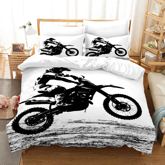 Capa de edredão da motocicleta esportes tema motocross jogo cama luxo  microfibra sujeira bicicleta consolador capa para crianças meninos meninas  decoração - AliExpress