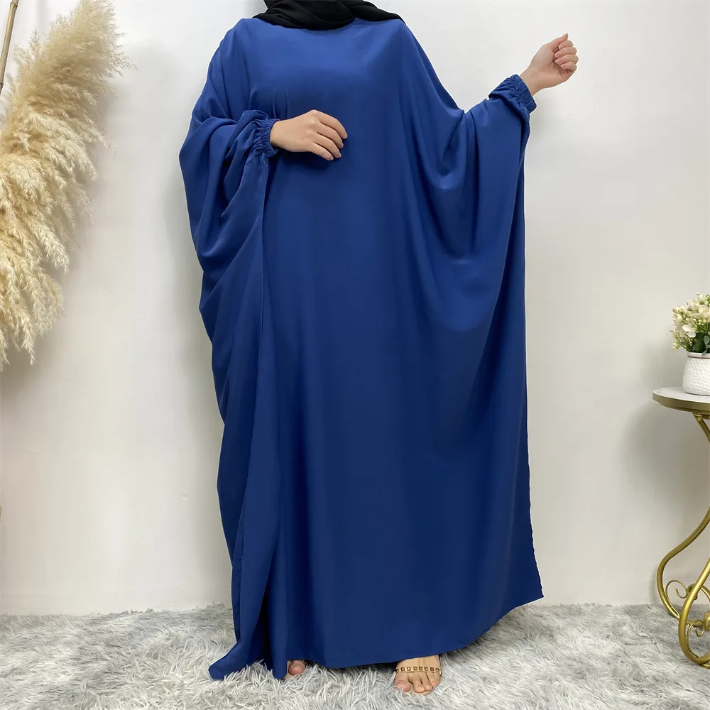 Ramadan Batwing Prayer Abaya Dubai Muslim Hijab Dress One Piece Jilbab Loose Abayas for Women Turkey Kaftan Robe Islamic Clothes