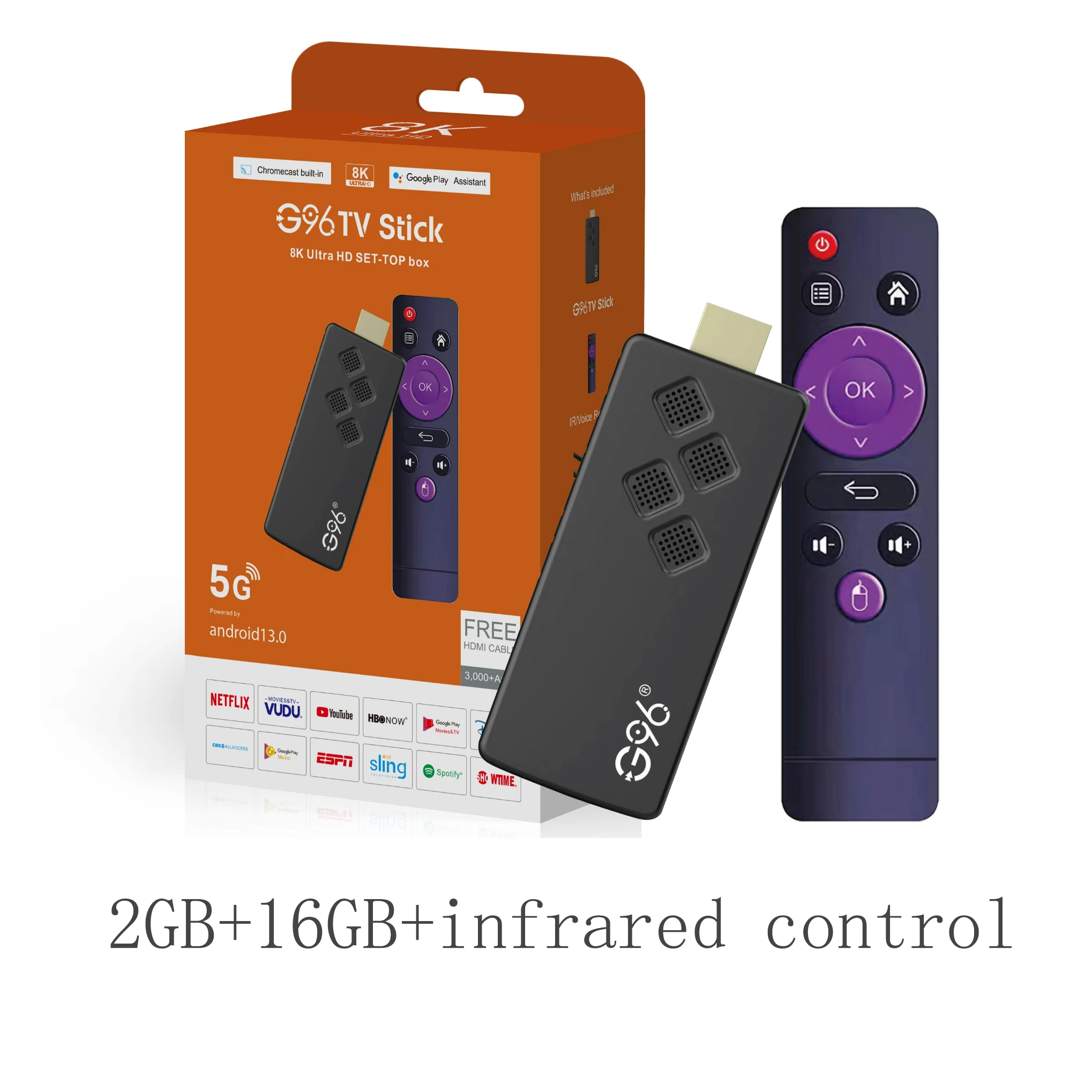 الأصلي G96 TV Stick 8K Android13 Streaming Media 2...