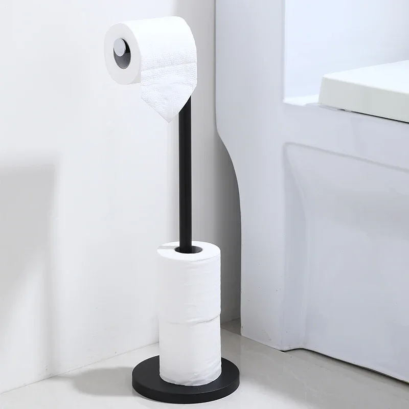 Freistehender Toilettenpapierhalter, 304 Edelstahl, Bodenmontage, Badezimmer-Hardware, Aufbewahrungsregal, Toilettenzubehör