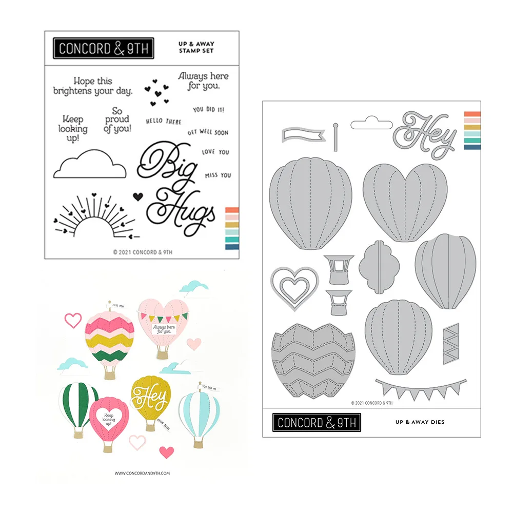 Up And Away Hot Air Balloon Die Metal Cutting Dies Per Scrapbook Paper Card Photo Album Template Handmakes