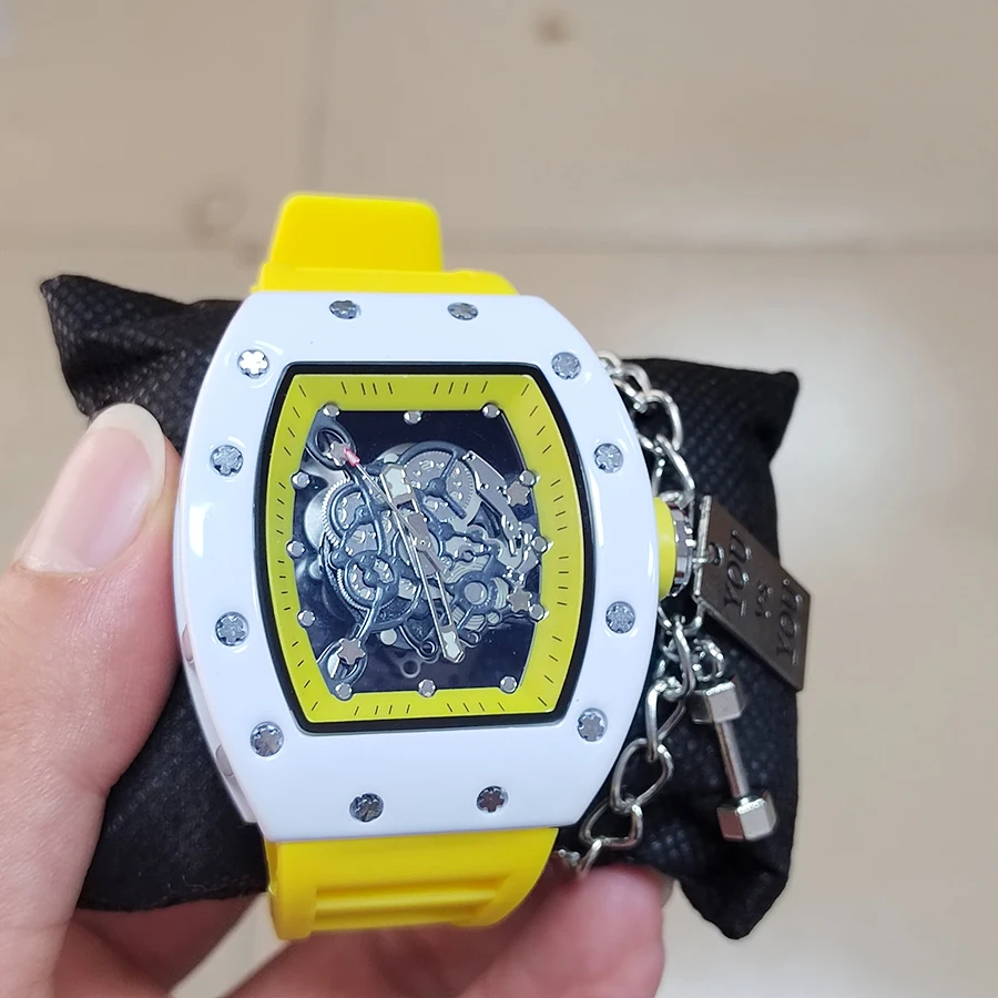 Luxury Men Sports Watches Non-Mechanical Men’s Quartz Wristwatch 2025 New Fashion Automatic Waterproof Male Transparent Watches