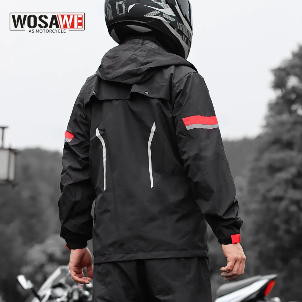 WOSAWE-chubasquero para motocicleta para hombre y mujer, traje de chaqueta  para Moto, ropa de lluvia para exteriores, mono, abrigo impermeable