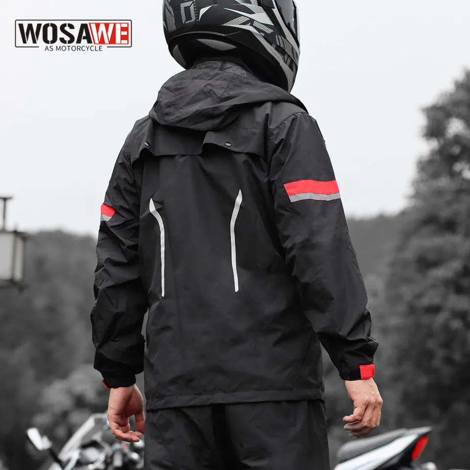 WOSAWE-chubasquero para motocicleta para hombre y mujer, traje de chaqueta  para Moto, ropa de lluvia para exteriores, mono, abrigo impermeable -  AliExpress