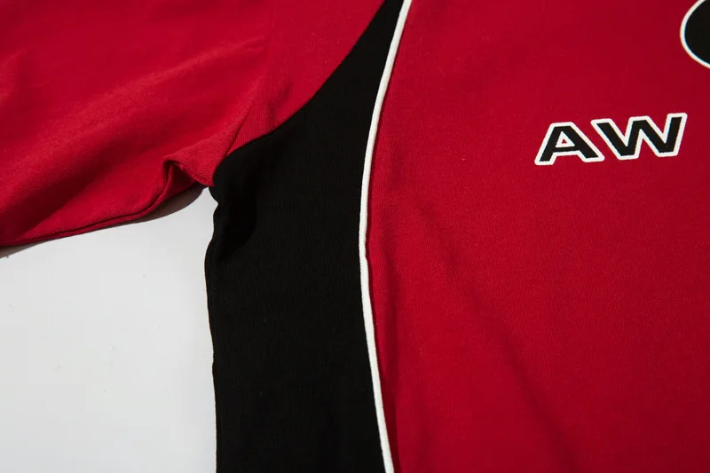 Letter Print Short Sleeve T-shirt Mens Summer Casual Crew Neck Contrast Paneled Cotton Loose Tee Couple Streetwear_voghion.com