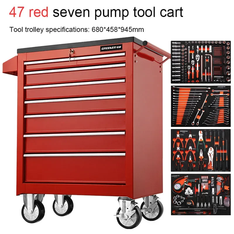 YyhcTool BoxHot Selling Black Tool Cabinet Heavy Duty Tool Box Roller Cabinet Professional Metal Garage Cabinet With Tools 5