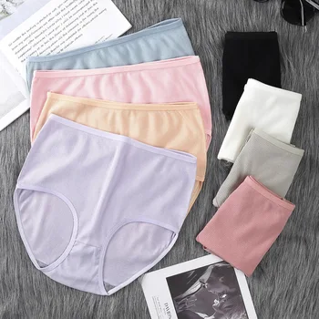 Cotton Panties Female Tall Waist Briefs Female Belly Carry Buttock Model Mother Waistband Briefs Woman Underwear YSMA09