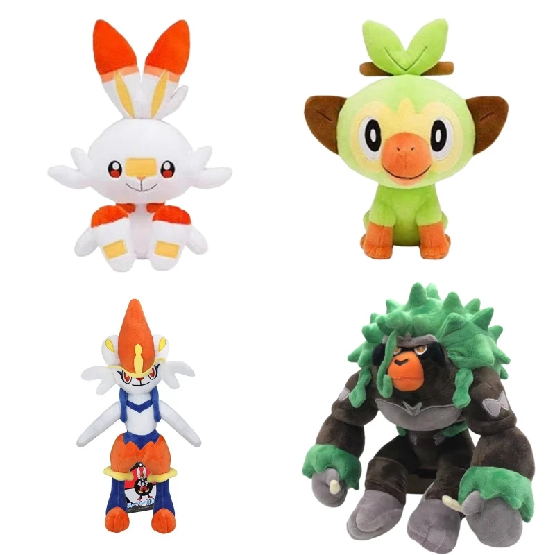 Pok mon Pikachu Rillaboom Brinquedos de pel cia para crian as Kawaii pok-mon-pikachu-rillaboom-brinquedos-de-pel-cia-para-crian-as-kawaii