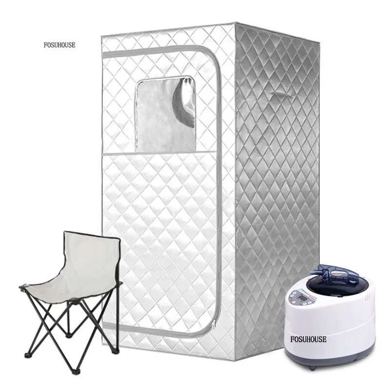 เต็นท์ซาวน่าแบบเคลื่อนย้ายได้ชุดซาวน่าอบไอน้ําเต็มตัวหม้ออบไอน้ําขนาดใหญ่ 3 ลิตรสปาซาวน่าสําหรับหนึ่งคนพร้อมรีโมทคอนโทรลอุณหภูมิเวลา 1