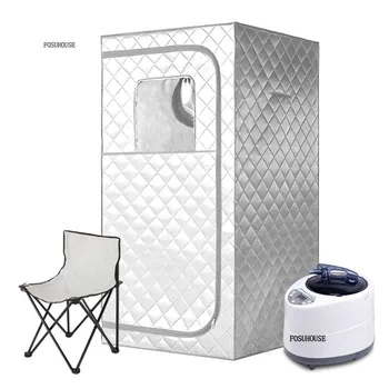 เต็นท์ซาวน่าแบบเคลื่อนย้ายได้ชุดซาวน่าอบไอน้ําเต็มตัวหม้ออบไอน้ําขนาดใหญ่ 3 ลิตรสปาซาวน่าสําหรับหนึ่งคนพร้อมรีโมทคอนโทรลอุณหภูมิเวลา 1