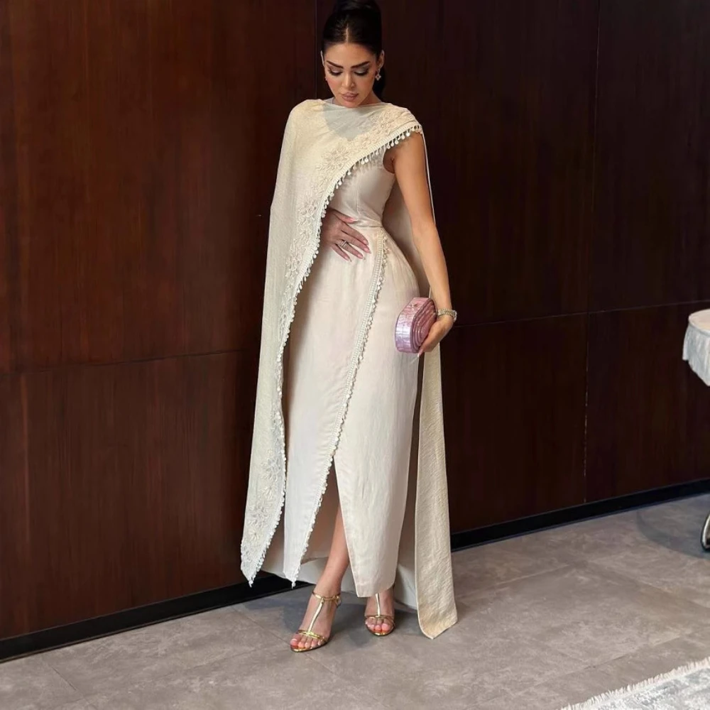 قفطان رومانسي مكون من قطعتين فستان حفلات حريري عرب...