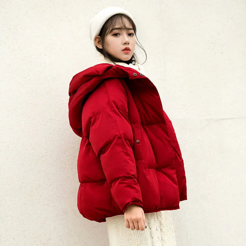 

Cotton Padded Jacket Winter Hooded Parkas Woman Warm Down Jacket Woman Coat Thicken Women Casual Women Short Puffer Jacket