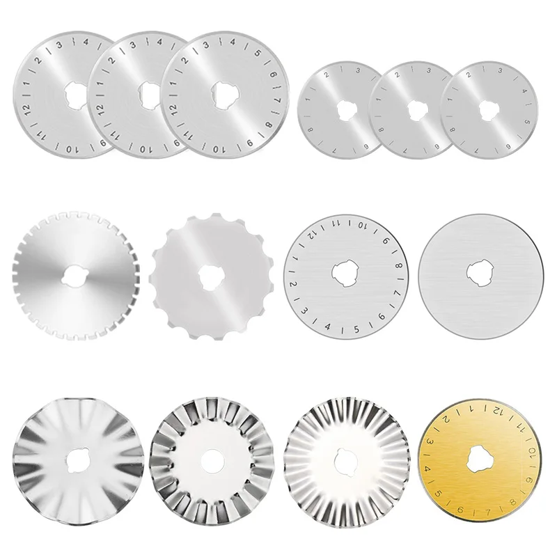 

Nonvor 10Pcs Replacement Rotary Blades 28mm 45mm Round Rotary Cutter Blades Cutting Blade for Quilting Fabric Sewing Craft Tools